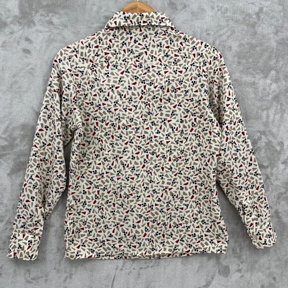 Sears Vintage 70s Perma-Prest Geometric Spread Collar Button Up Shirt - Picture 6 of 10